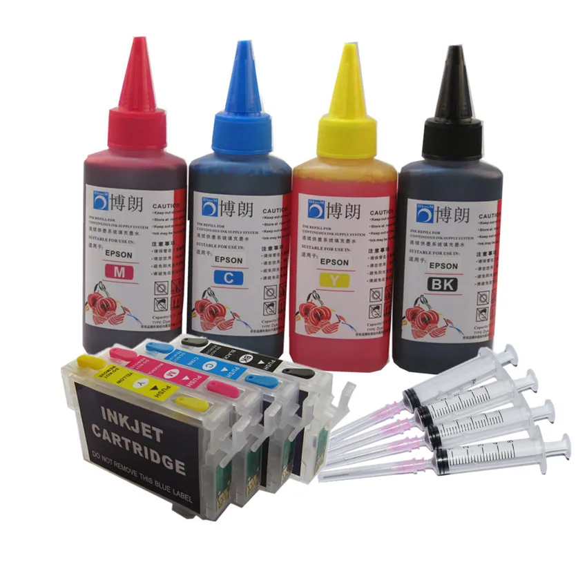 

T0711 ink cartridge refill ink kit + 400ml ink for EPSON Stylus S20 S21 SX100 SX110 SX105 SX115 SX200 SX205 SX209 SX210 printer