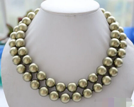 

975 ROUND bronze SOUTH SEA SHELL PEARL NECKLACE