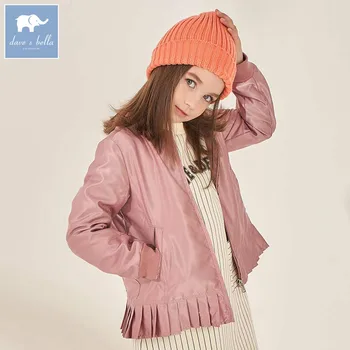 

DBK8130 dave bella autumn fashion kids girls 5Y-13Y coat children long sleeve high quality coat kids soft clothing