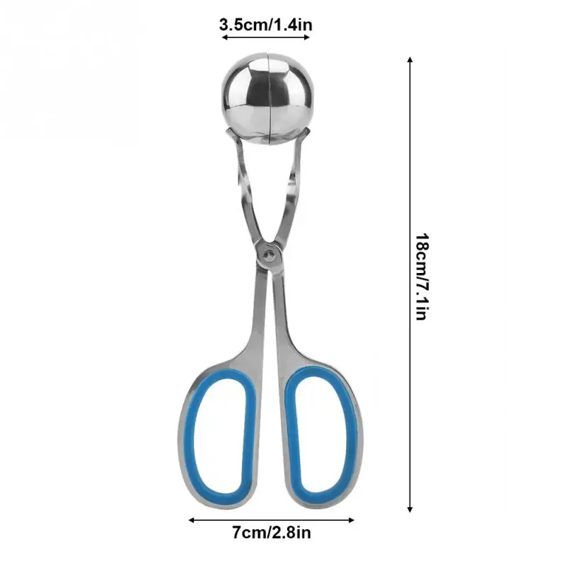 Из нержавеющей стали не липкие meatbills рисовые шарики клип мейкер Форма Кухня Meatball клип DIY мясо рыбы аппарат для лепки рисовых шариков - Цвет: Синий