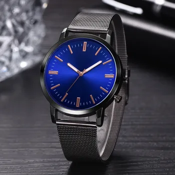 

Fashion Simple Men Watch Business Alloy Mesh Strap Pin Buckle Mens Clock Round Quartz Wrist Watches Gifts relogio masculino