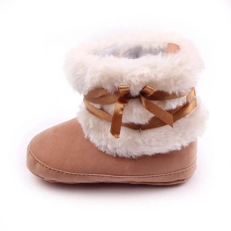 baby boots non slip soles soft fluffy baby mid calf boots cotton fabric kids kiddo shoesin