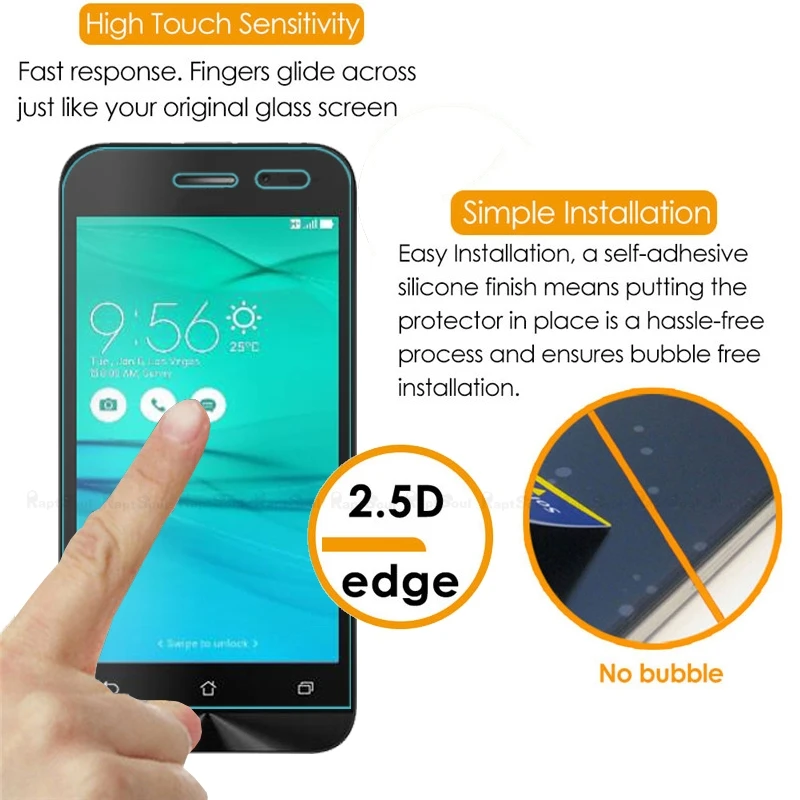 2.5D жесткая Защитная пленка для экрана из закаленного стекла Asus ZenFone GO ZC451TG ZB500KL