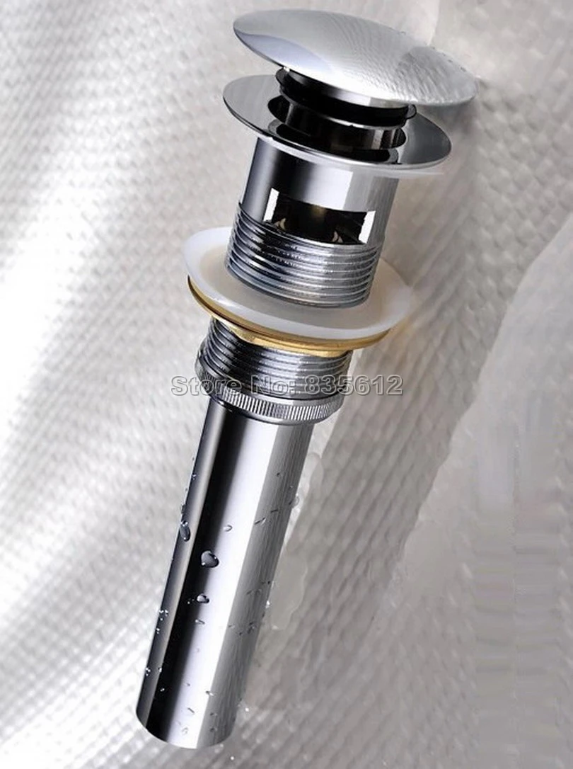 Polished Chrome Brass Large Round Cap Pop UP Sink Basin Waste / Drain