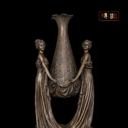 Бронзовые ремесла Медная скульптура бронзовая ваза с ораментами есть во домашнего интерьера вилла DS-134 Медная Ваза