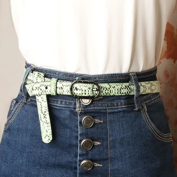 

High Quality Female Pu Leather Snake Waist Belt Women Hot Designer Belts For Women's Dress Cinto Feminino