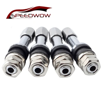 

SPEEDWOW 4PCS Auto Car TR48E Flush Mount Tire Valve Stems With Dust Caps Bolt-in Tubeless Wheel Tire Valves Fits