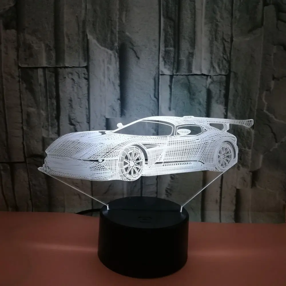 Креативная Автомобильная 3d Ночная лампа красочные сенсорные настольные лампы с