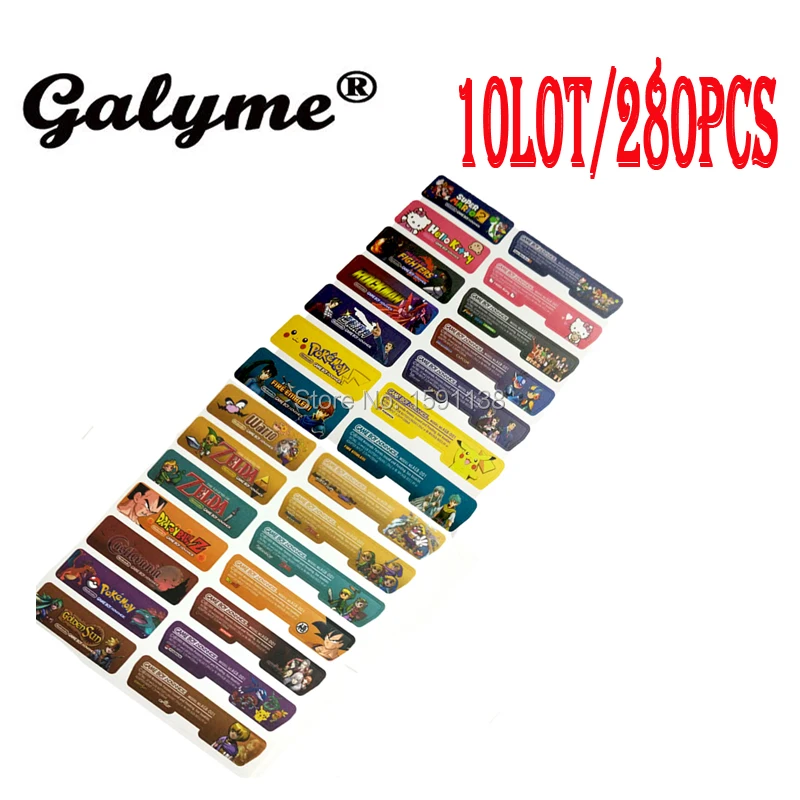 10 шт/280 шт игра черный цвет тема стикер Lables набор замена подходит для GameboyAdvance игровой консоли мальчик Advance чехол