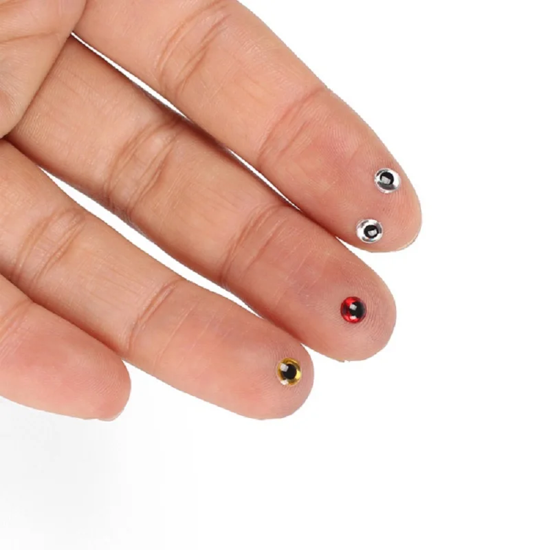 Topind 100pcs 3D Stick Fishing Eyes for Lure Making Fly Tying fake eyes