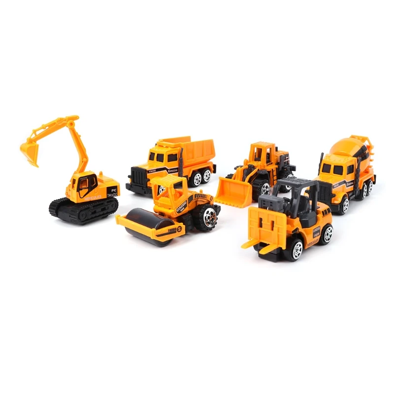 

6pcs Mini Diecast Alloy Construction Car Truck Engineering Dump Model Toys Set