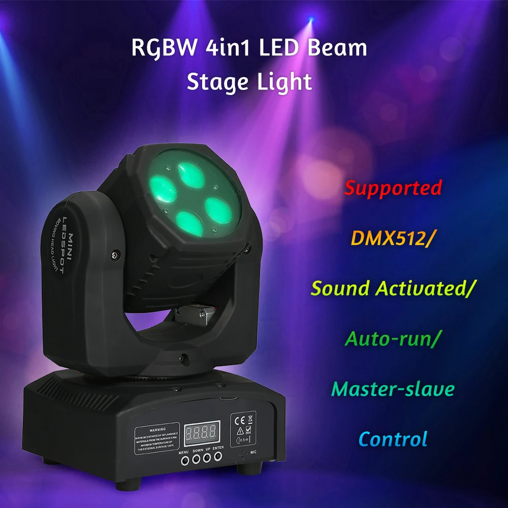 

AC110-240V 80W RGBW 4in1 LED Beam Stage Light Supported DMX512/ Sound Activated/ Auto Run/ 14&16CH for Home Party Club