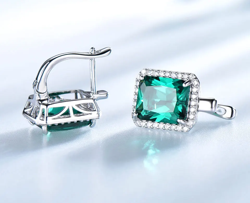 UMCHO-Emerald-925-sterling-silver-clip-earrings-for-women-EUJ082E-1-PC_05 - 