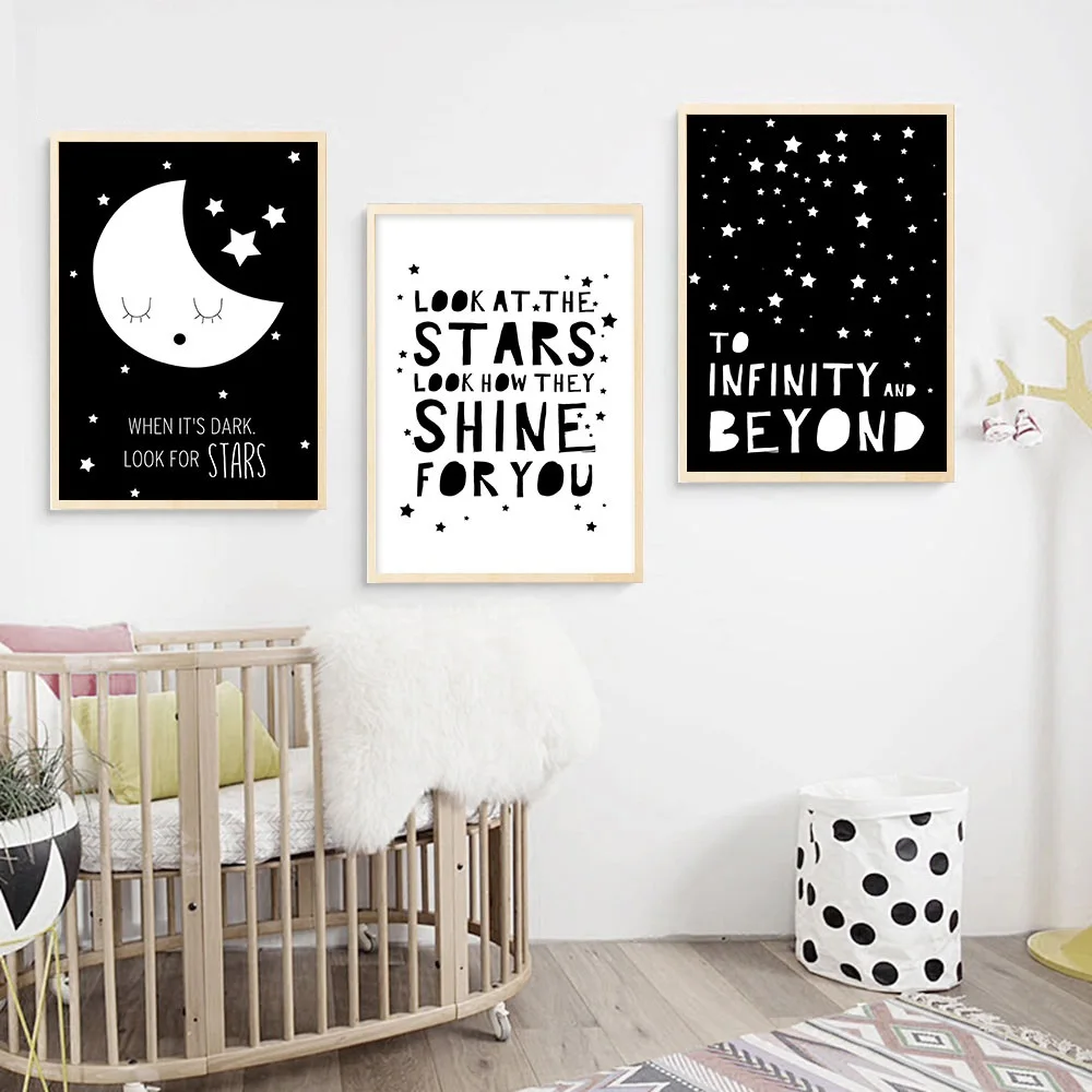 black and white nursery prints