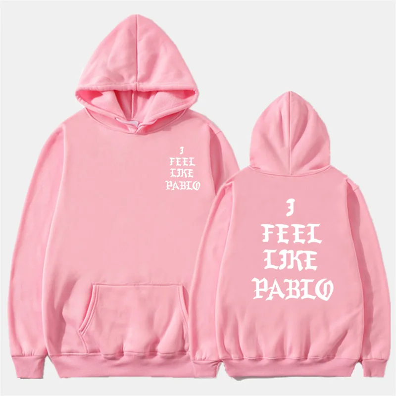 I Feel Like Pablo с принтом красных букв, мужские толстовки, свитшоты в стиле хип-хоп, мужская и женская уличная одежда, флисовый пуловер, топы - Цвет: 16 pink