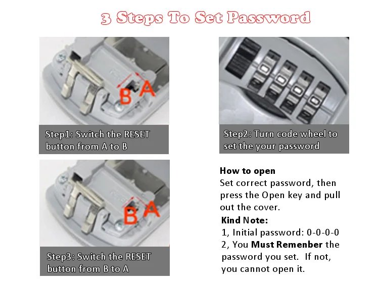 Настенный скрытый ключ для хранения Футляр с секретным кодом коробки с 4 цифрами комбинация блокировки паролей дом запасные ключи