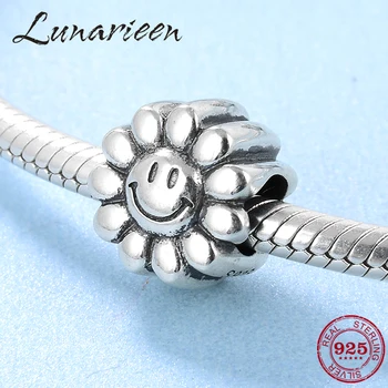 

Sunflower beads 925 Sterling Silver friendship luxury Fashion gift Fit Original europeu Charms Bracelet Jewelry Making 2018