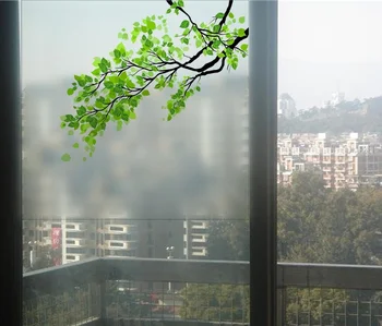 

Green Leaf Branch Glass Sticker Plant Wall Decal Frosted Glass Film Semitransparent Sliding Door Window Film PVC Home Decor