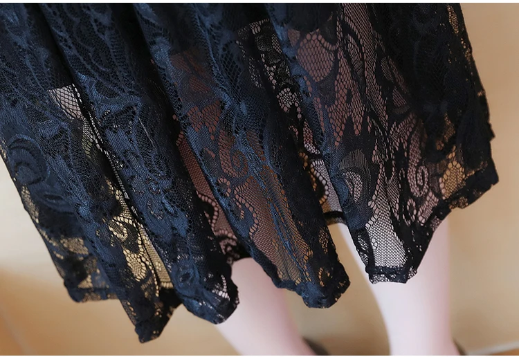 Женская одежда 5XL элегантное кружевное платье для девушек размера плюс летние платья из гипюра черные платья молодежная одежда для женщин 4492