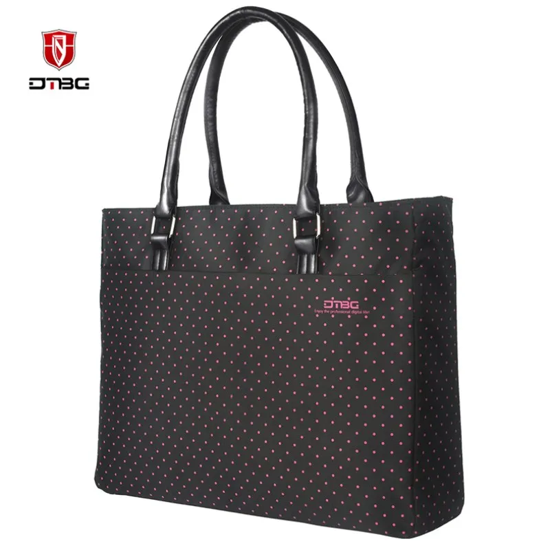 

DTBG Laptop Tote Bag 15.6 Inch Women Shoulder Bag Dot Printed Casual Formal Office Handbag Nylon Laptop Case For Tablet Mac Book
