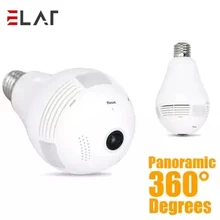 ELAF 360 Degree Panoramic Wireless IP Camera 960P HD Bulb Lamp Camera IR Night Vision Motion Detection Alarm Wifi CCTV Camera