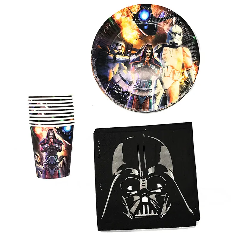 60PCS/LOT STAR WARS DISHES KIDS BIRTHDAY PARTY FAVORS HAPPY BIRTHDAY STAR WARS PARTY SET STAR