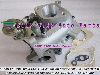 

RHF4H VN3 VA420058 14411-VK500 14411VK500 Turbo Turbocharger For NISSAN Navara 02- DI X-Trail 01-03 MD22 2.5L YD22ETI 2.2L 136HP