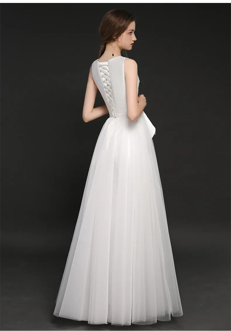 Белые свадебные комбинезоны новые очаровательные тюлевые с сатиновой трапециевидной формы в пол Свадебные платья Vestidos de Novia