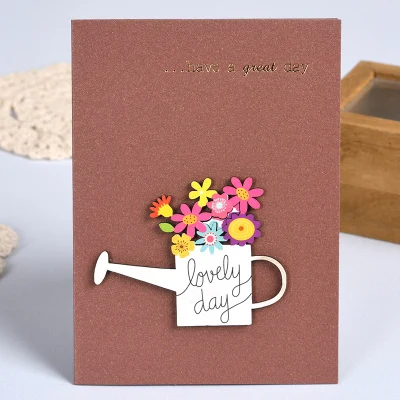 Креативные мини поздравительные открытки ручной работы красочный деревянный орнамент Детские поздравительные открытки для друзей на день рождения - Цвет: MINI-1707II 03
