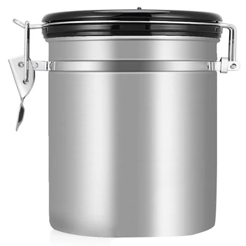

Coffee Flour Sugar Stainless Steel Container Dili Kitchen Storage Canister Vacuum Co2 Valve Airtight Coffee Container Storage