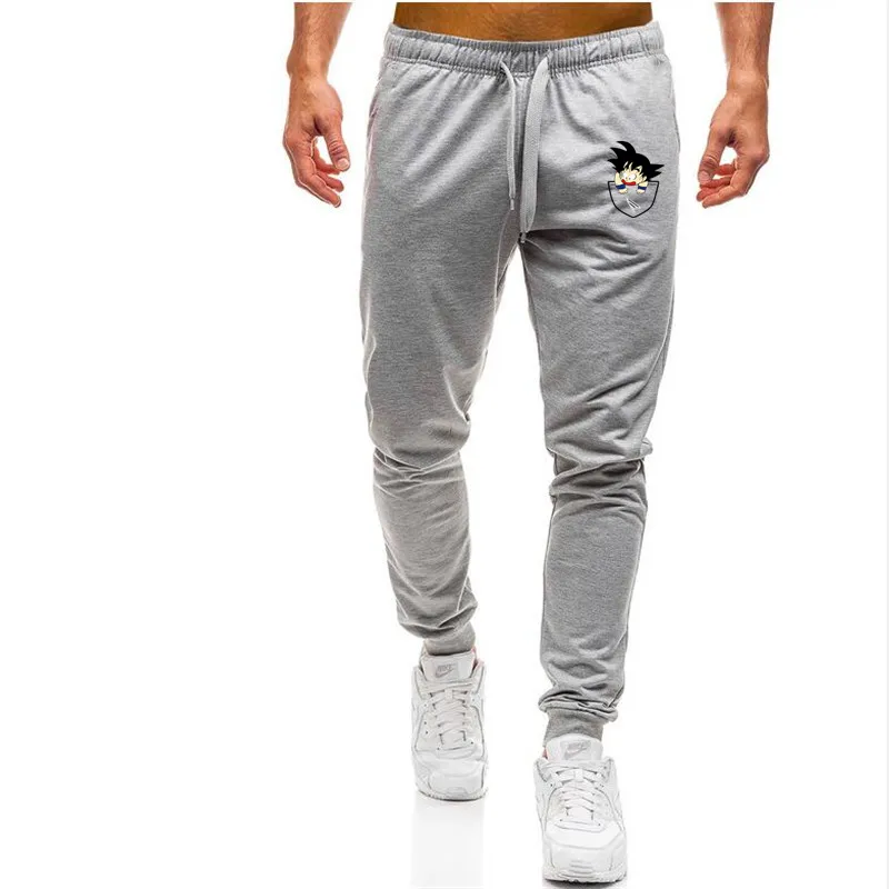 Одежда больших размеров аниме Dragon Ball Z GOKU спортивные брюки мужские Брендовые повседневные брюки мужские хлопковые эластичные брюки - Цвет: 8  gray