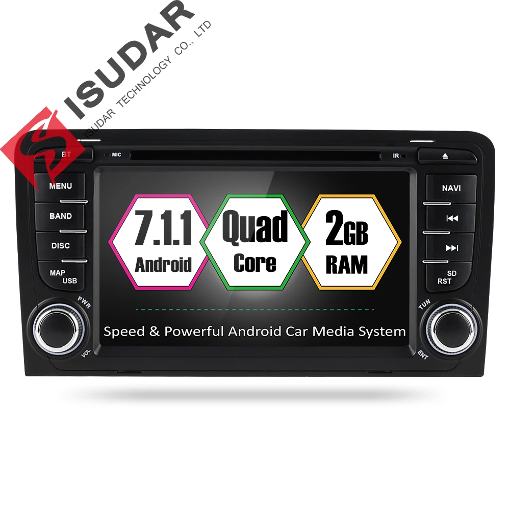 Isudar font b Car b font Multimedia Player Android 7 1 1 GPS 2 Din font