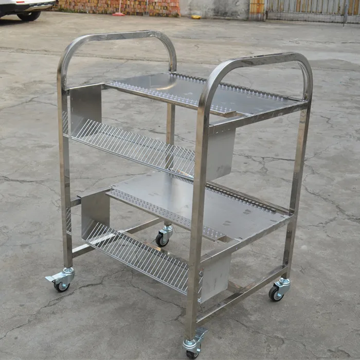 

Feeder Trolley for Cm402 Cm602 Npm Panasonic Kme Chip Mounter Feeder Racks Storage Cart 30*2PCS 2 Layers