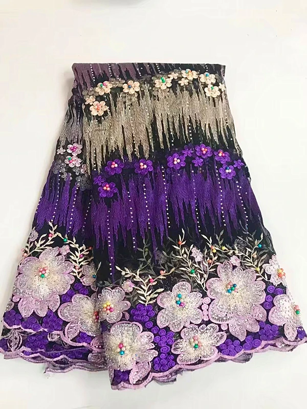

2017New arrival French Tulle Net Rhinestones Lace Fabric Matching Flowers High Quality French Lace Fabric For Party Dress