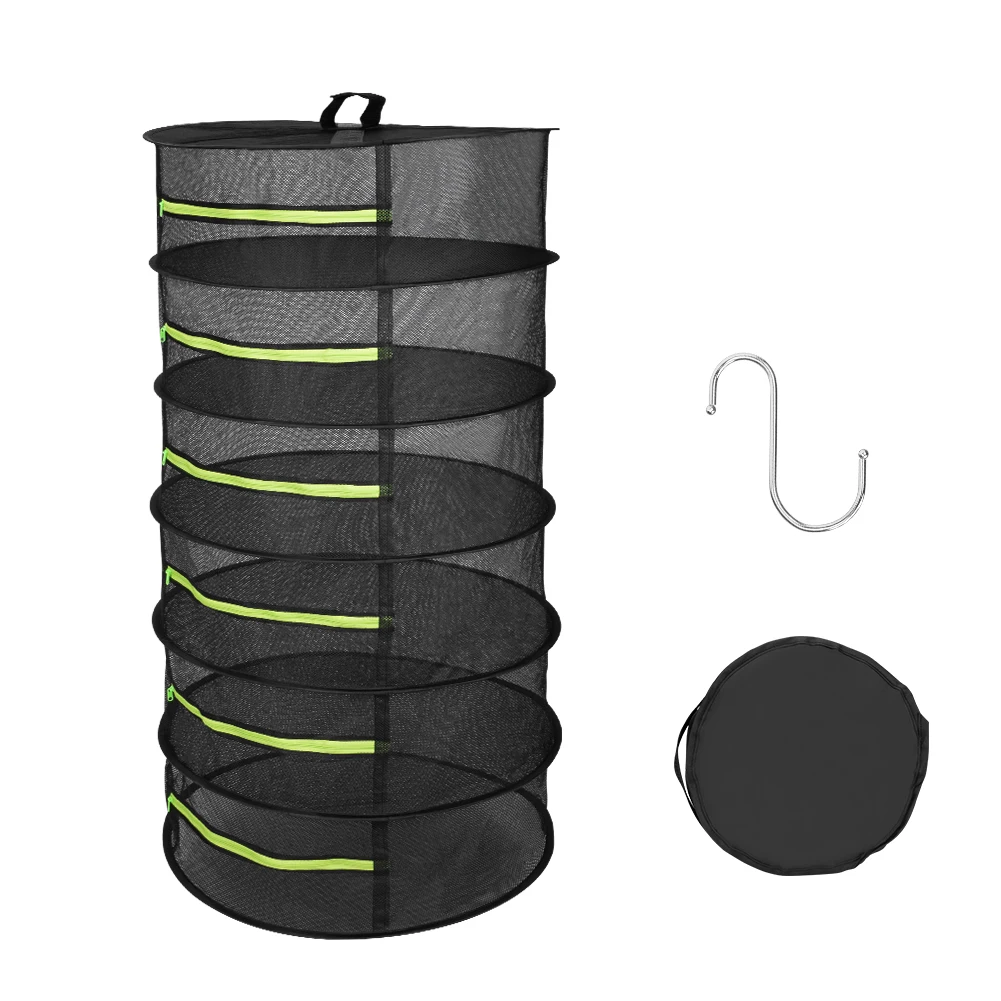 

Drying Net Multi-layer Hanging Basket 6-layer With Zipper Folding Dry Rack Herb Dryer Bag Mesh For Herbs Flowers Buds Planting