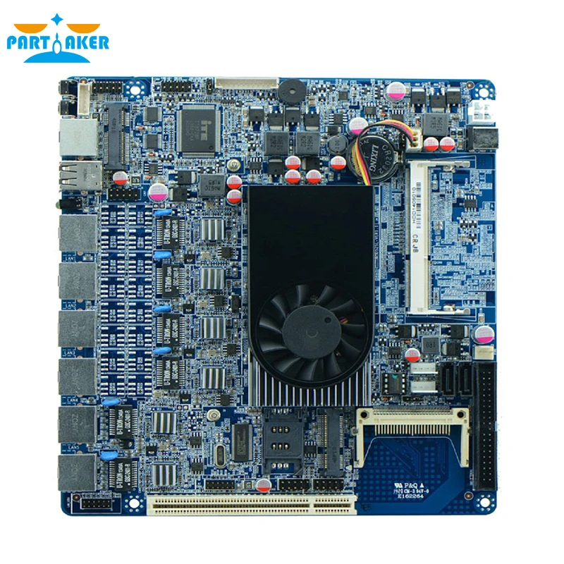 Firewall industrial embedded motherboard ITX-D52SL supports Intel D525/1.8GHz Dual core processor with 6*USB/2*COM/1*VGA/6 LAN