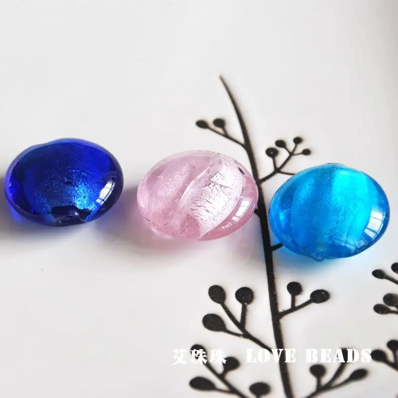 

multi color lampwork round button loose beads 20x12mm/25x12mm bracelet necklace earrings making jewelry craft findings