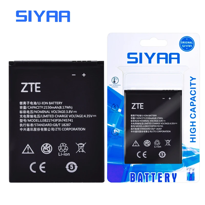 SIYAA аккумулятор LI3821T43P3H745741 для zte Blade L5 PLUS C370 сменный аккумулятор 3,8 в реальная емкость 2150 мАч