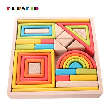 

32pcs kids toys beech chunks Large particles of color blocks Environmental baby early education Boys and girls gifts