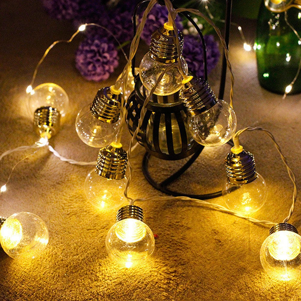 

Solar powered 5M 20 LED Wedding String Fairy Light LED Globe Festoon Bulb Warm Fairy String Light Outdoor Party Garden Garland