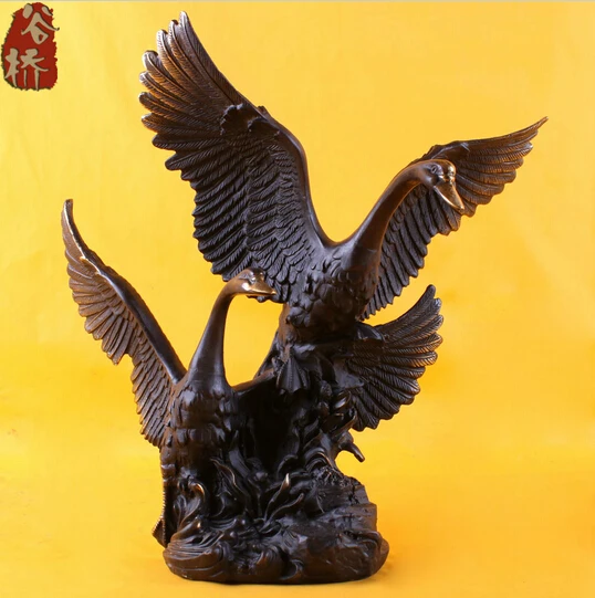 

B0601 418Bronze sculpture, double crane crafts handmade bronze sculpture, home decoration statue