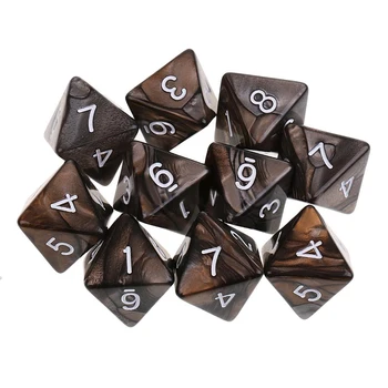 

Hot Sale 10PCS D8 Sided Dice Set Polyhedral Die Acrylic For Dungeons and Dragons Funny Gaming Table Games High Quality Dice