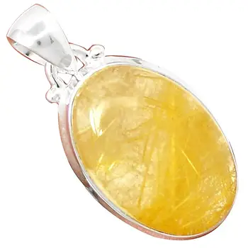 

Nature GOLDEN RUTILE PENDANT Pendant 925 Sterling Silver, 35 mm, MHBAP5359