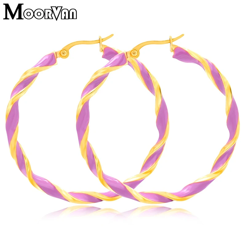 Женские серьги из нержавеющей стали Moorvan элегантные модные для девушек