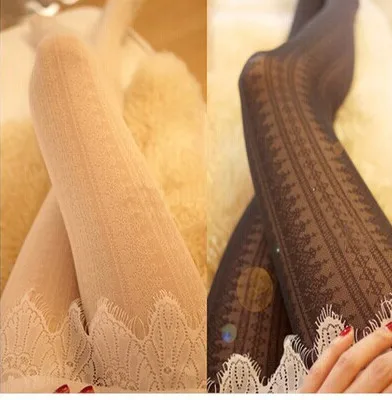 

Sweet lace pantyhose Vintage lace tights elastic carved cutout velvet pantyhose sexy lace pantyhose
