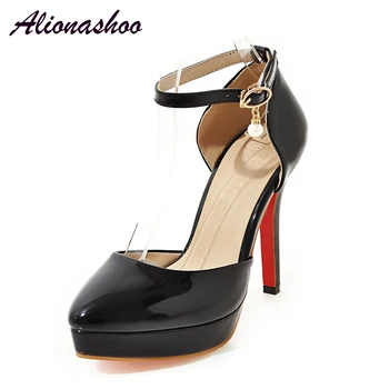 

Alionashoo 5 Inches Stiletto Heels Women's 12cm Extremely High Pumps Platform Shoes Large Sizes Basic Solid Color Plus size 48