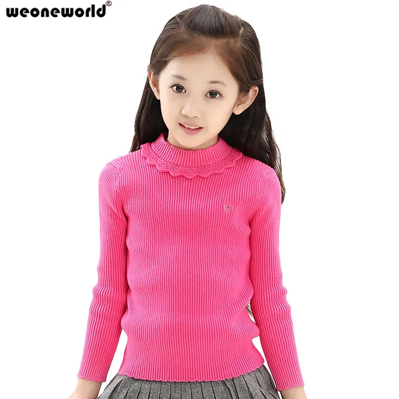 WEONEWORLD Girls Winter Autumn Sweater 2018 New Fashion Children Long