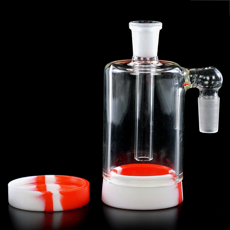 

New 14mm Glass Ash Catcher with colors 22ml 11ml 5ml silicone container straight glass accessories oil rig for smoking pipes