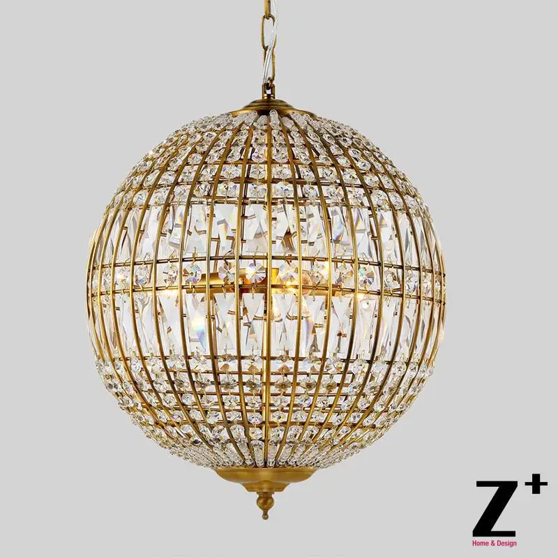 American Style Vintage Globe Shpere Shape Industrial Country Style Crystal Pendant Light(China (Mainland