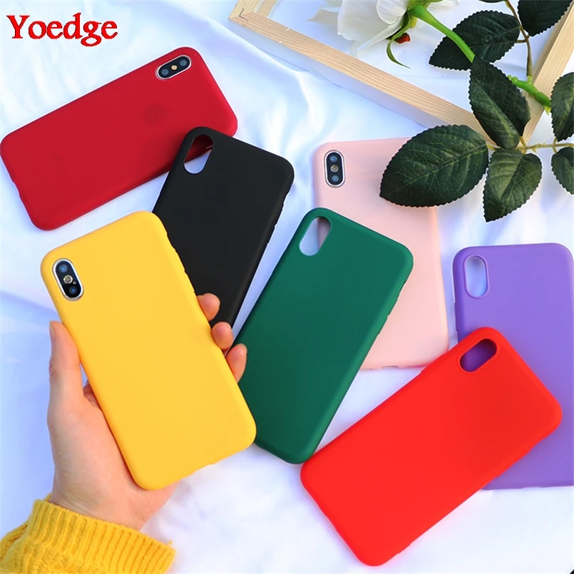 

Candy Color TPU Silicone Phone Case For iPhone X XS Max XR Matte Soft Back Cover For iPhone 7 Plus 6 6S 8 Plus 7 Case Pink Coque